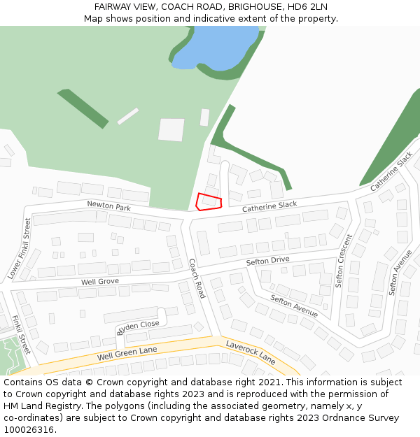 FAIRWAY VIEW, COACH ROAD, BRIGHOUSE, HD6 2LN: Location map and indicative extent of plot