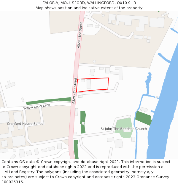 FALORIA, MOULSFORD, WALLINGFORD, OX10 9HR: Location map and indicative extent of plot