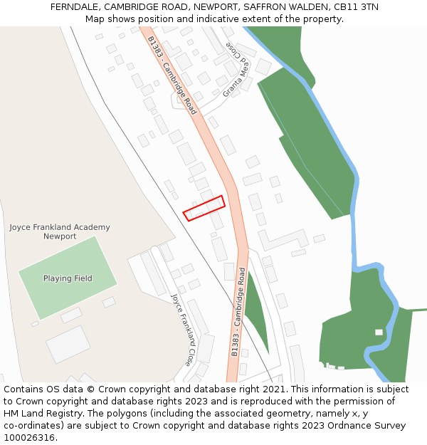FERNDALE, CAMBRIDGE ROAD, NEWPORT, SAFFRON WALDEN, CB11 3TN: Location map and indicative extent of plot