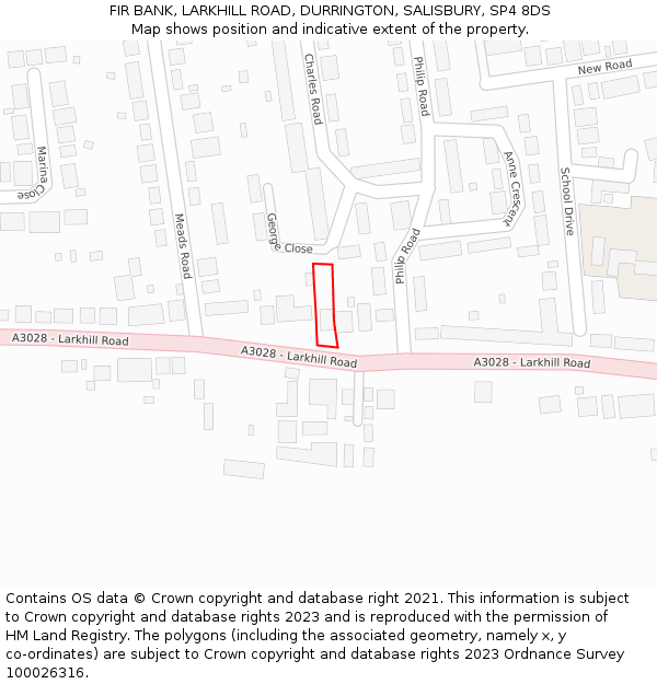 FIR BANK, LARKHILL ROAD, DURRINGTON, SALISBURY, SP4 8DS: Location map and indicative extent of plot