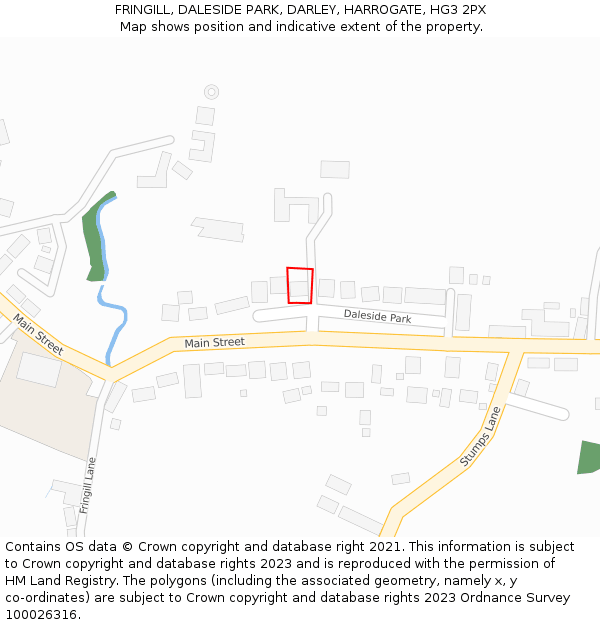 FRINGILL, DALESIDE PARK, DARLEY, HARROGATE, HG3 2PX: Location map and indicative extent of plot