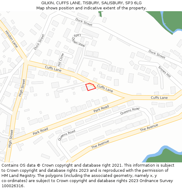 GILKIN, CUFFS LANE, TISBURY, SALISBURY, SP3 6LG: Location map and indicative extent of plot