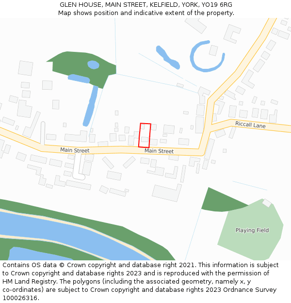 GLEN HOUSE, MAIN STREET, KELFIELD, YORK, YO19 6RG: Location map and indicative extent of plot