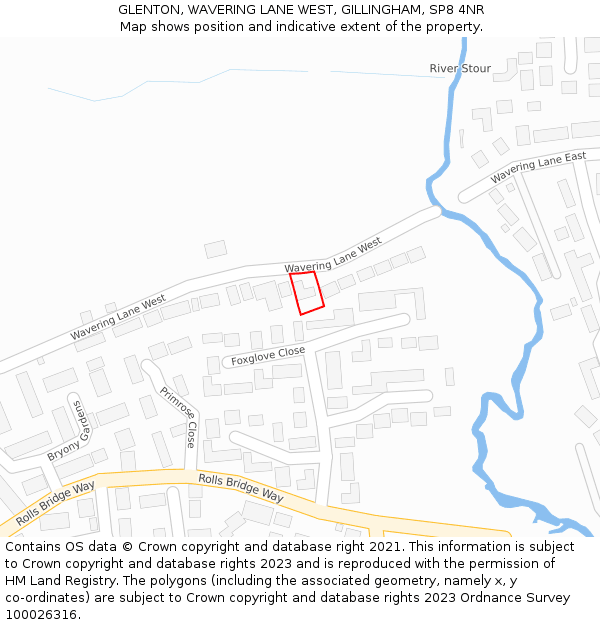 GLENTON, WAVERING LANE WEST, GILLINGHAM, SP8 4NR: Location map and indicative extent of plot