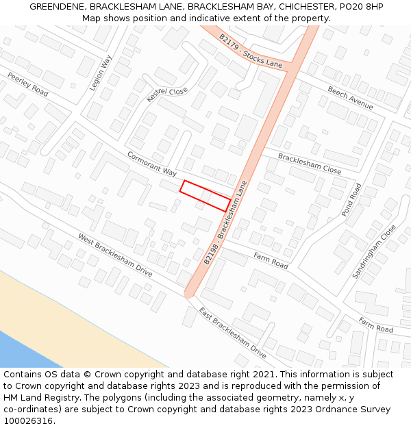GREENDENE, BRACKLESHAM LANE, BRACKLESHAM BAY, CHICHESTER, PO20 8HP: Location map and indicative extent of plot