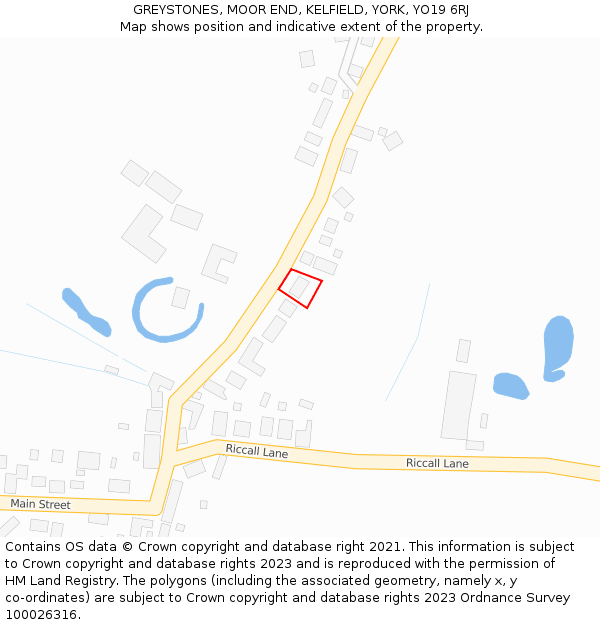 GREYSTONES, MOOR END, KELFIELD, YORK, YO19 6RJ: Location map and indicative extent of plot