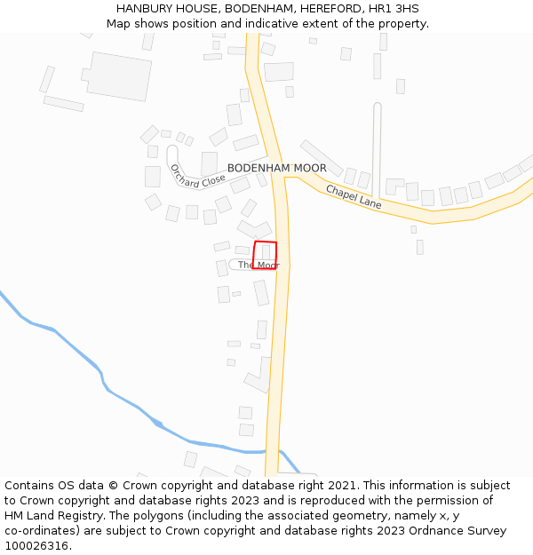 HANBURY HOUSE, BODENHAM, HEREFORD, HR1 3HS: Location map and indicative extent of plot