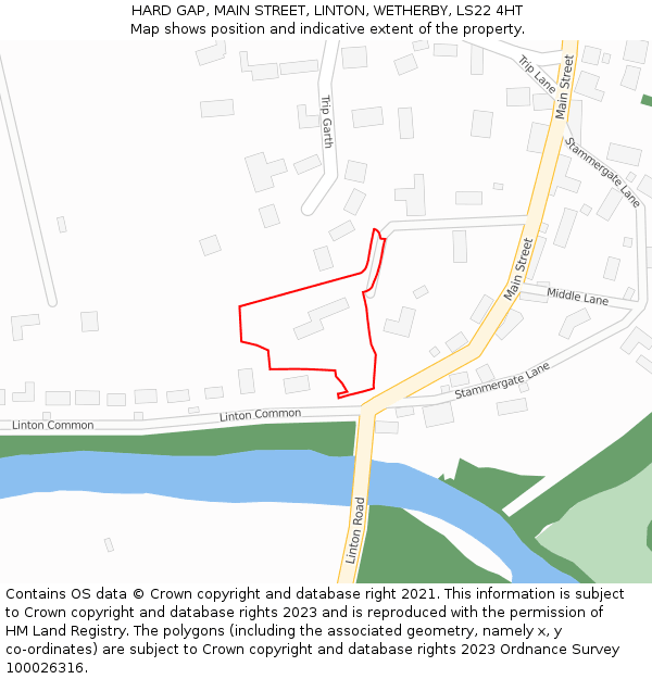 HARD GAP, MAIN STREET, LINTON, WETHERBY, LS22 4HT: Location map and indicative extent of plot