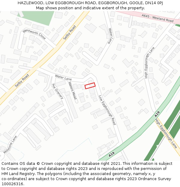 HAZLEWOOD, LOW EGGBOROUGH ROAD, EGGBOROUGH, GOOLE, DN14 0PJ: Location map and indicative extent of plot