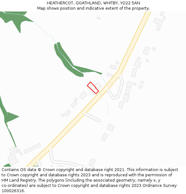 HEATHERCOT, GOATHLAND, WHITBY, YO22 5AN: Location map and indicative extent of plot