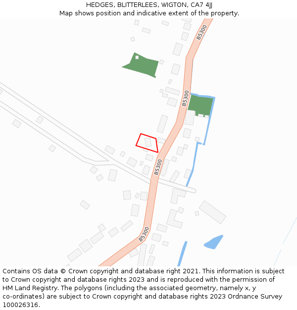 HEDGES, BLITTERLEES, WIGTON, CA7 4JJ: Location map and indicative extent of plot