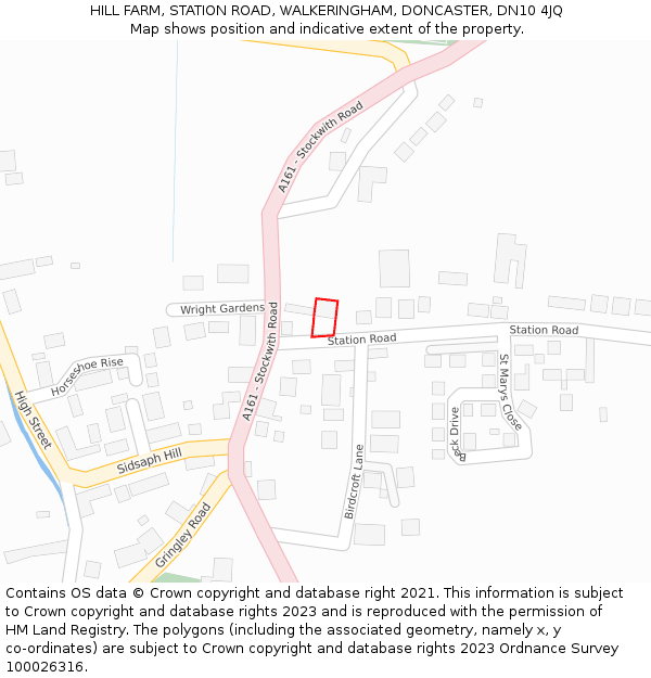 HILL FARM, STATION ROAD, WALKERINGHAM, DONCASTER, DN10 4JQ: Location map and indicative extent of plot
