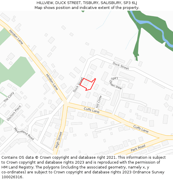 HILLVIEW, DUCK STREET, TISBURY, SALISBURY, SP3 6LJ: Location map and indicative extent of plot