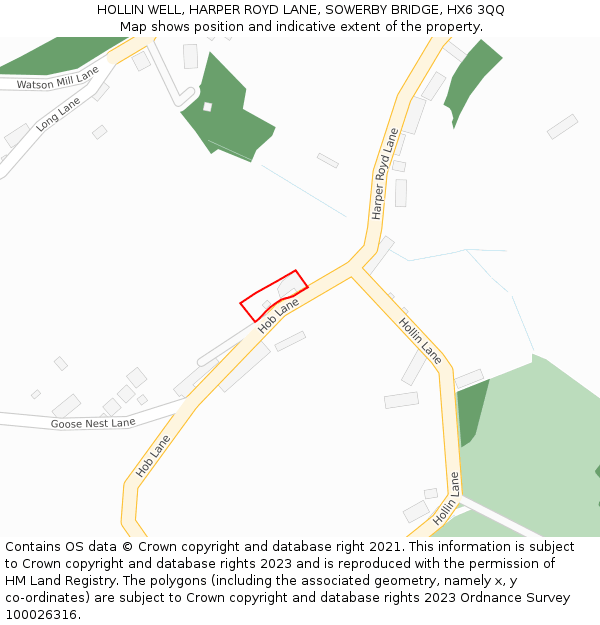 HOLLIN WELL, HARPER ROYD LANE, SOWERBY BRIDGE, HX6 3QQ: Location map and indicative extent of plot