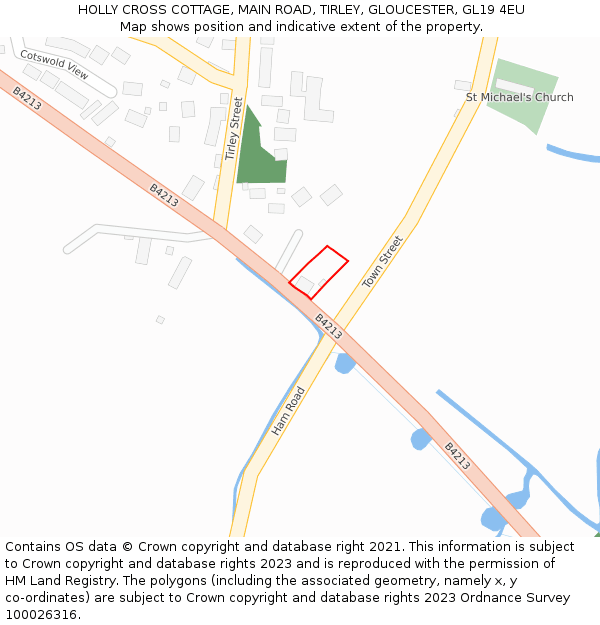 HOLLY CROSS COTTAGE, MAIN ROAD, TIRLEY, GLOUCESTER, GL19 4EU: Location map and indicative extent of plot
