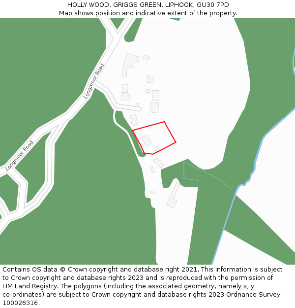 HOLLY WOOD, GRIGGS GREEN, LIPHOOK, GU30 7PD: Location map and indicative extent of plot
