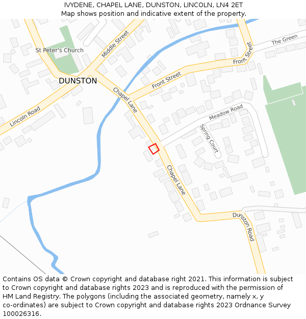 IVYDENE, CHAPEL LANE, DUNSTON, LINCOLN, LN4 2ET: Location map and indicative extent of plot