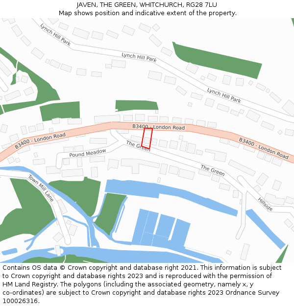 JAVEN, THE GREEN, WHITCHURCH, RG28 7LU: Location map and indicative extent of plot