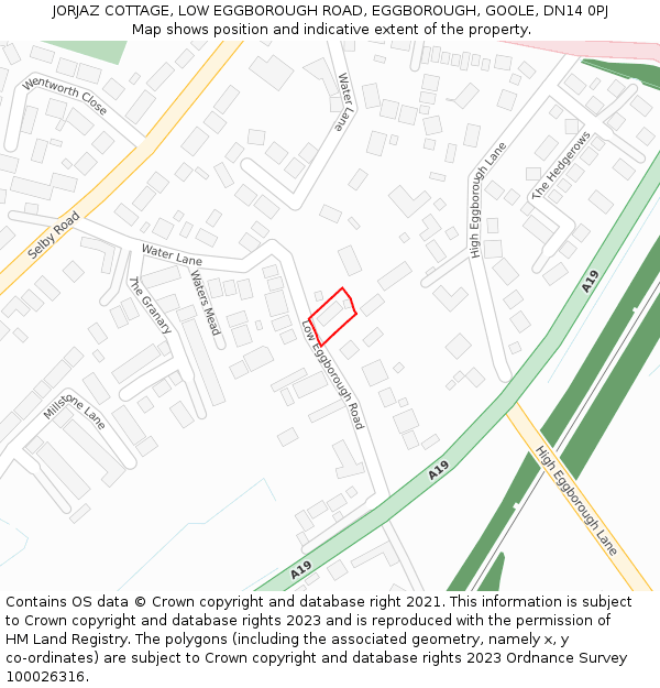 JORJAZ COTTAGE, LOW EGGBOROUGH ROAD, EGGBOROUGH, GOOLE, DN14 0PJ: Location map and indicative extent of plot