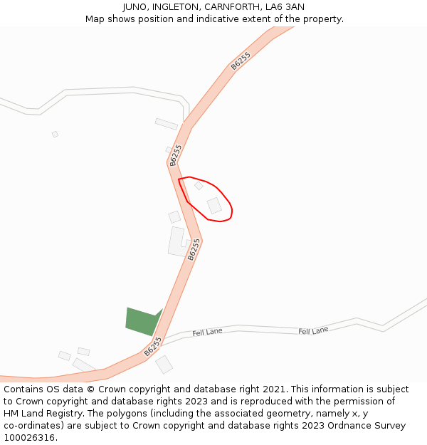 JUNO, INGLETON, CARNFORTH, LA6 3AN: Location map and indicative extent of plot