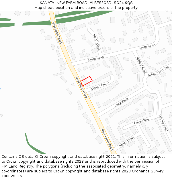 KANATA, NEW FARM ROAD, ALRESFORD, SO24 9QS: Location map and indicative extent of plot