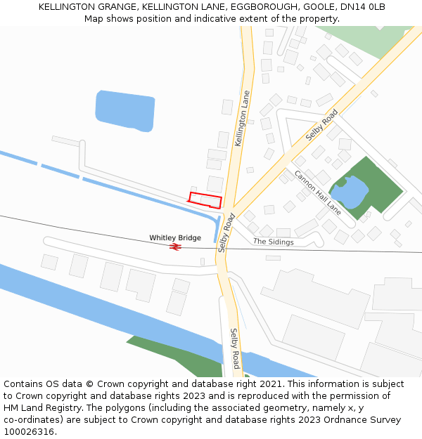 KELLINGTON GRANGE, KELLINGTON LANE, EGGBOROUGH, GOOLE, DN14 0LB: Location map and indicative extent of plot