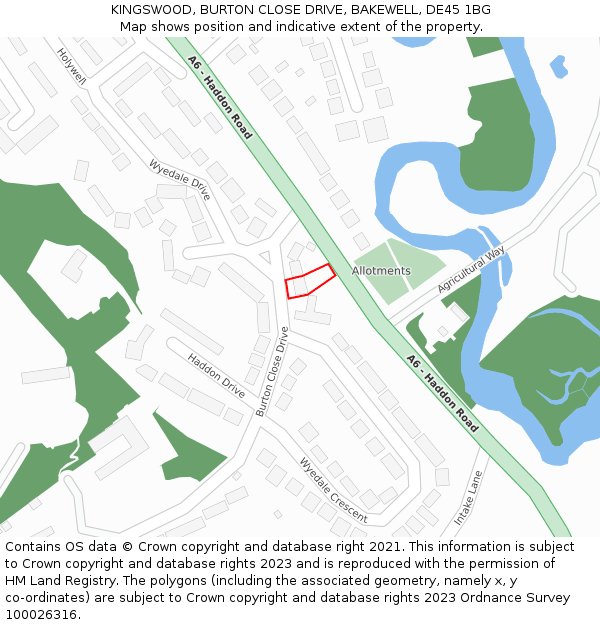 KINGSWOOD, BURTON CLOSE DRIVE, BAKEWELL, DE45 1BG: Location map and indicative extent of plot