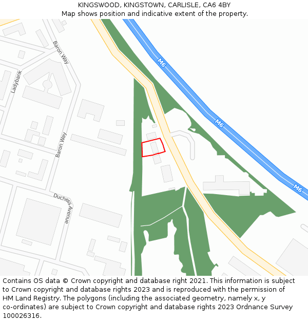 KINGSWOOD, KINGSTOWN, CARLISLE, CA6 4BY: Location map and indicative extent of plot