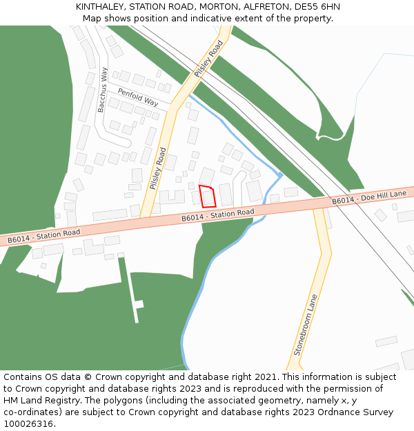 KINTHALEY, STATION ROAD, MORTON, ALFRETON, DE55 6HN: Location map and indicative extent of plot
