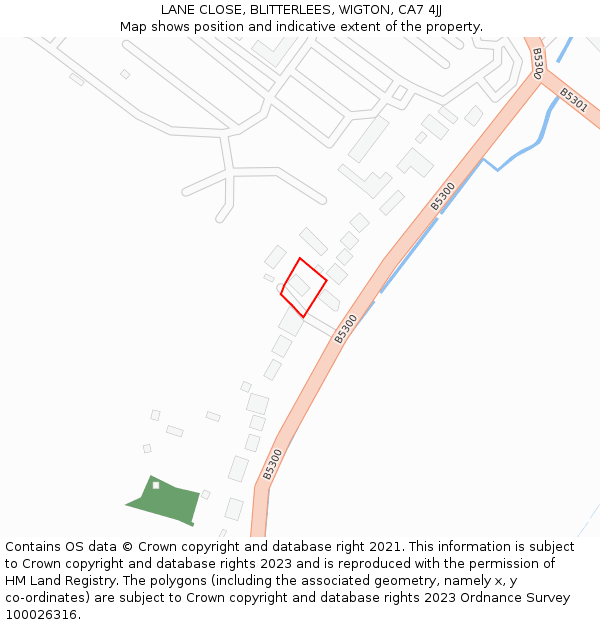 LANE CLOSE, BLITTERLEES, WIGTON, CA7 4JJ: Location map and indicative extent of plot
