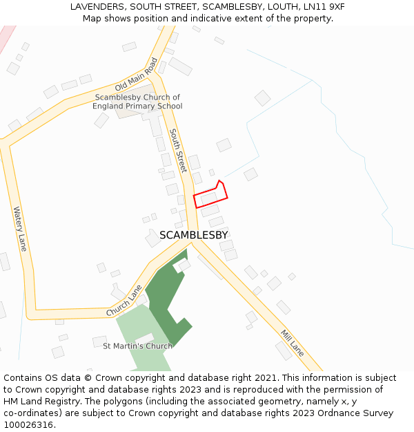 LAVENDERS, SOUTH STREET, SCAMBLESBY, LOUTH, LN11 9XF: Location map and indicative extent of plot
