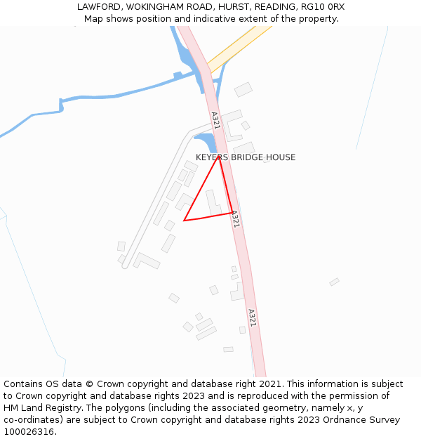 LAWFORD, WOKINGHAM ROAD, HURST, READING, RG10 0RX: Location map and indicative extent of plot