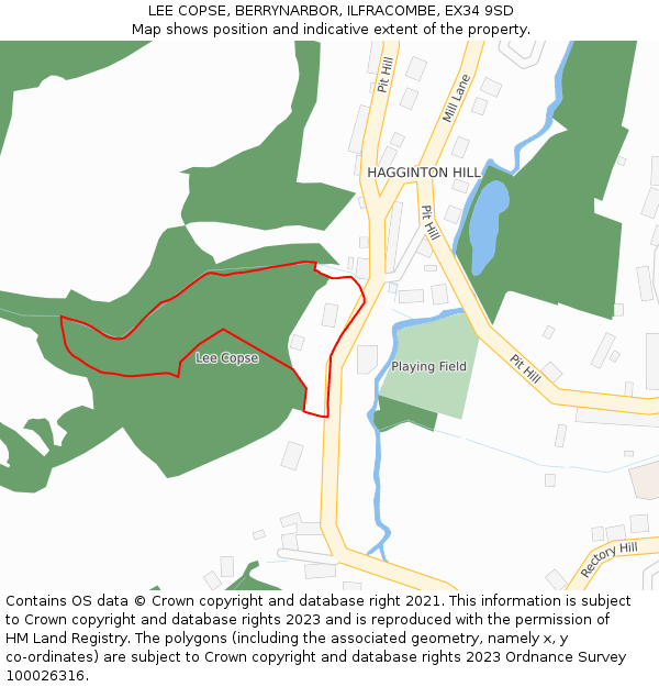 LEE COPSE, BERRYNARBOR, ILFRACOMBE, EX34 9SD: Location map and indicative extent of plot