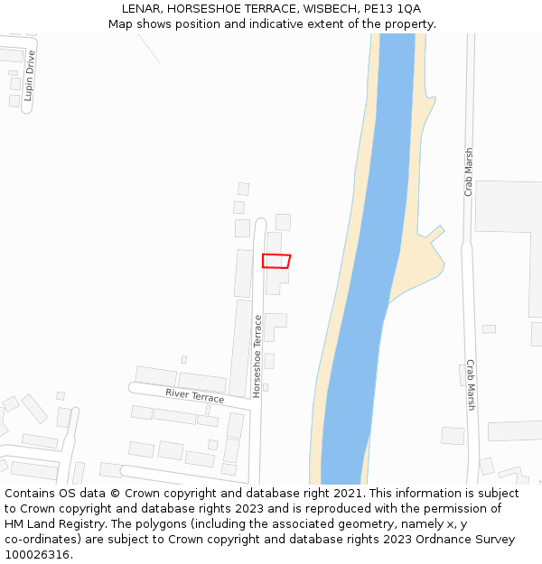 LENAR, HORSESHOE TERRACE, WISBECH, PE13 1QA: Location map and indicative extent of plot