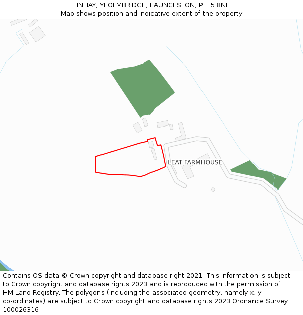 LINHAY, YEOLMBRIDGE, LAUNCESTON, PL15 8NH: Location map and indicative extent of plot