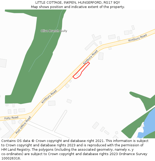 LITTLE COTTAGE, INKPEN, HUNGERFORD, RG17 9QY: Location map and indicative extent of plot