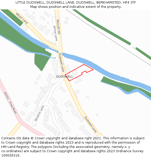 LITTLE DUDSWELL, DUDSWELL LANE, DUDSWELL, BERKHAMSTED, HP4 3TF: Location map and indicative extent of plot
