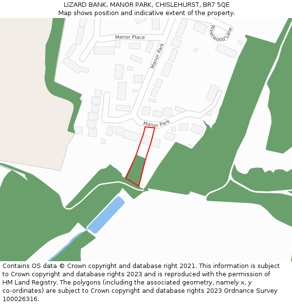 LIZARD BANK, MANOR PARK, CHISLEHURST, BR7 5QE: Location map and indicative extent of plot
