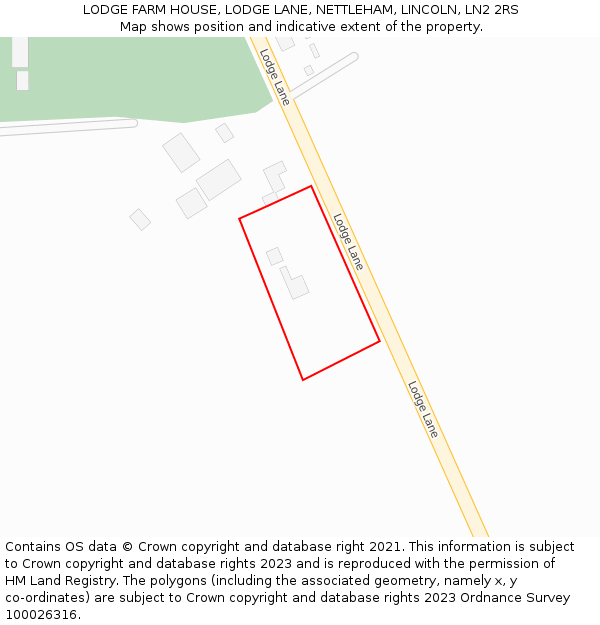 LODGE FARM HOUSE, LODGE LANE, NETTLEHAM, LINCOLN, LN2 2RS: Location map and indicative extent of plot
