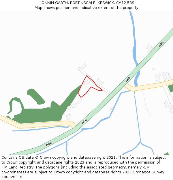 LONNIN GARTH, PORTINSCALE, KESWICK, CA12 5RS: Location map and indicative extent of plot