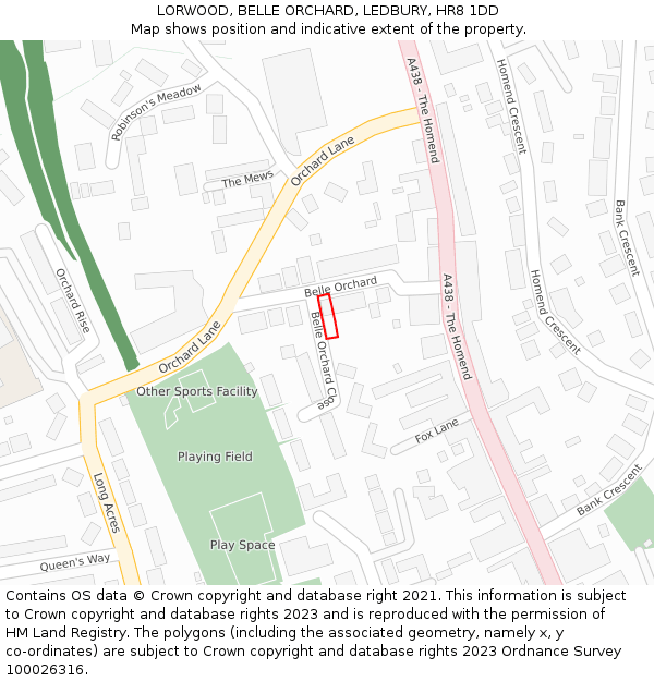 LORWOOD, BELLE ORCHARD, LEDBURY, HR8 1DD: Location map and indicative extent of plot