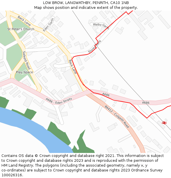LOW BROW, LANGWATHBY, PENRITH, CA10 1NB: Location map and indicative extent of plot
