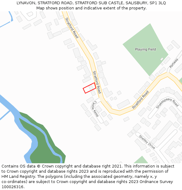 LYNAVON, STRATFORD ROAD, STRATFORD SUB CASTLE, SALISBURY, SP1 3LQ: Location map and indicative extent of plot