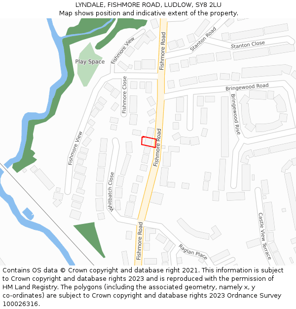 LYNDALE, FISHMORE ROAD, LUDLOW, SY8 2LU: Location map and indicative extent of plot