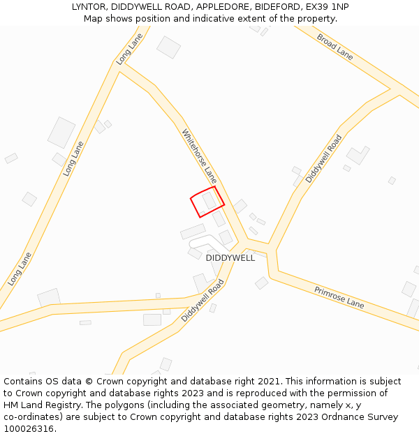 LYNTOR, DIDDYWELL ROAD, APPLEDORE, BIDEFORD, EX39 1NP: Location map and indicative extent of plot