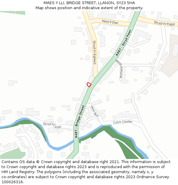 MAES Y LLI, BRIDGE STREET, LLANON, SY23 5HA: Location map and indicative extent of plot