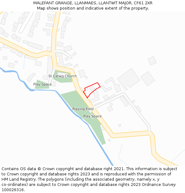 MALEFANT GRANGE, LLANMAES, LLANTWIT MAJOR, CF61 2XR: Location map and indicative extent of plot