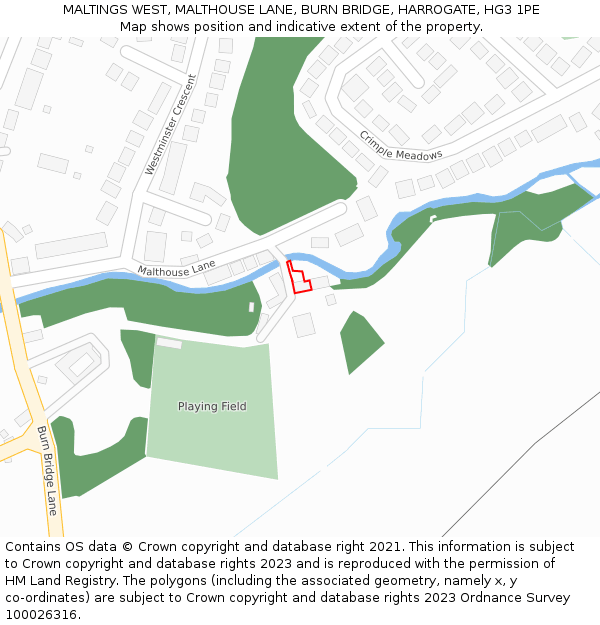 MALTINGS WEST, MALTHOUSE LANE, BURN BRIDGE, HARROGATE, HG3 1PE: Location map and indicative extent of plot