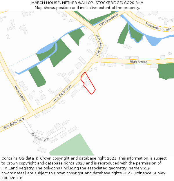 MARCH HOUSE, NETHER WALLOP, STOCKBRIDGE, SO20 8HA: Location map and indicative extent of plot