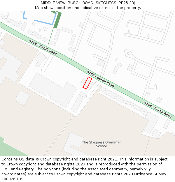 MIDDLE VIEW, BURGH ROAD, SKEGNESS, PE25 2RJ: Location map and indicative extent of plot